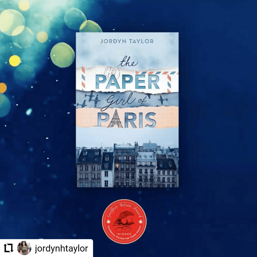 BVG Alumni Jordyn Taylor '08 won the Geoffrey Bilson Award for Historical Fiction for Young People from the Canadian Children's Book Centre for her debut Young Adult novel "The Paper Girl of Paris"