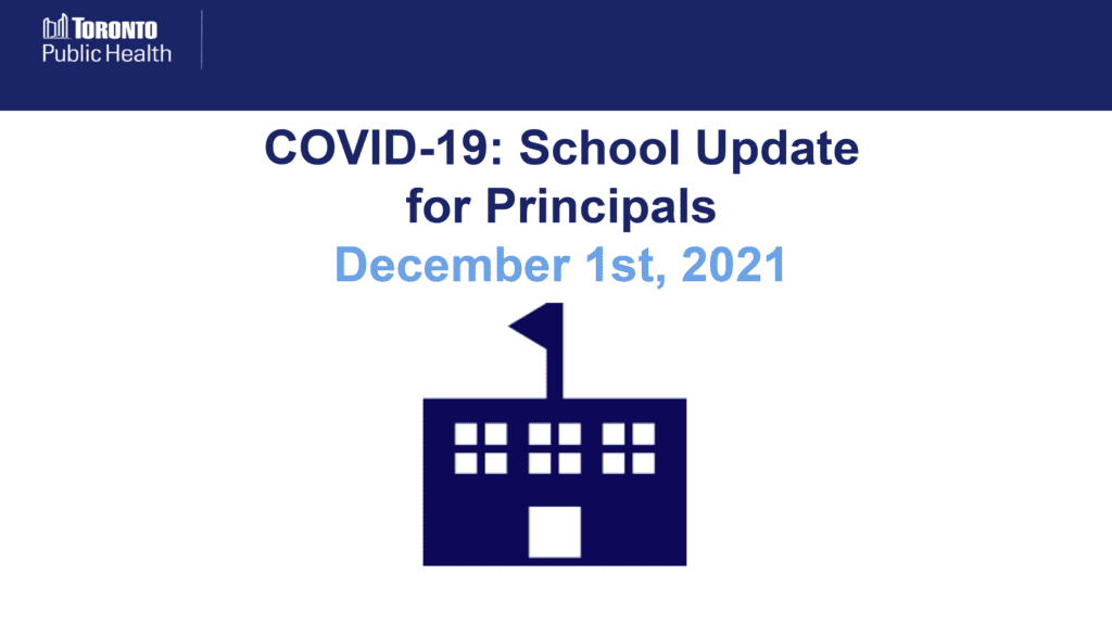 COVID-19 update for schools