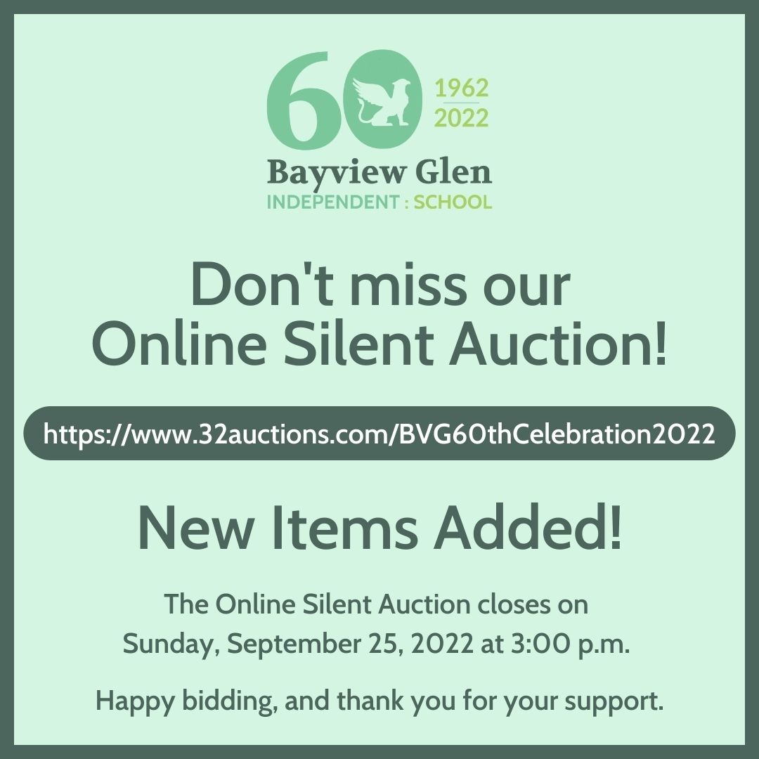 New Items Added to the Bayview Glen 60th Celebration 2022 Online Silent Auction